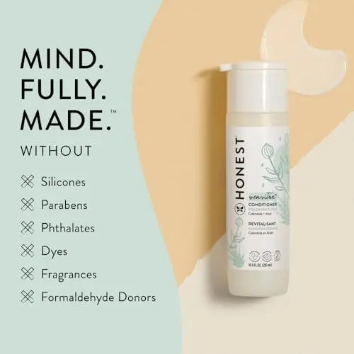 The Honest Company Silicone-Free Conditioner – Gentle, Hypoallergenic, Fragrance-Free for Sensitive Skin, 10 fl oz Avelisse