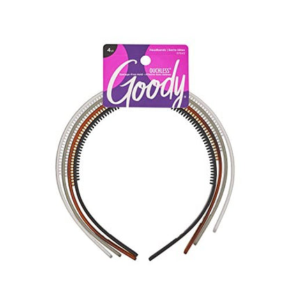 Goody Classics Frost Headband, 4-Pack – Clear, Grey, Tortoise, Black