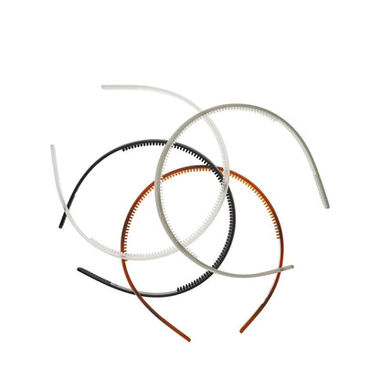 Goody Classics Frost Headband, 4-Pack – Clear, Grey, Tortoise, Black