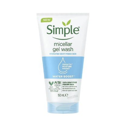 Simple Water Boost Micellar Gel Facial Wash, 5 oz (150 ml) – Hydrating Gel Cleanser for Sensitive Skin