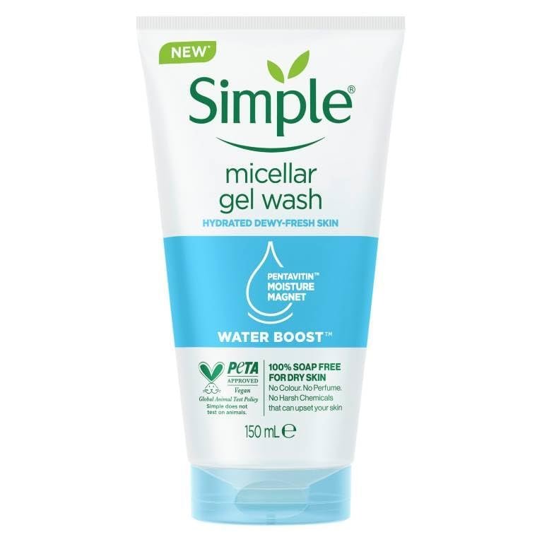 Simple Water Boost Micellar Gel Facial Wash, 5 oz (150 ml) – Hydrating Gel Cleanser for Sensitive Skin - görsel 3