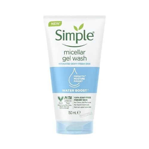 Simple Water Boost Micellar Gel Facial Wash, 5 oz (150 ml) – Hydrating Gel Cleanser for Sensitive Skin - görsel 1