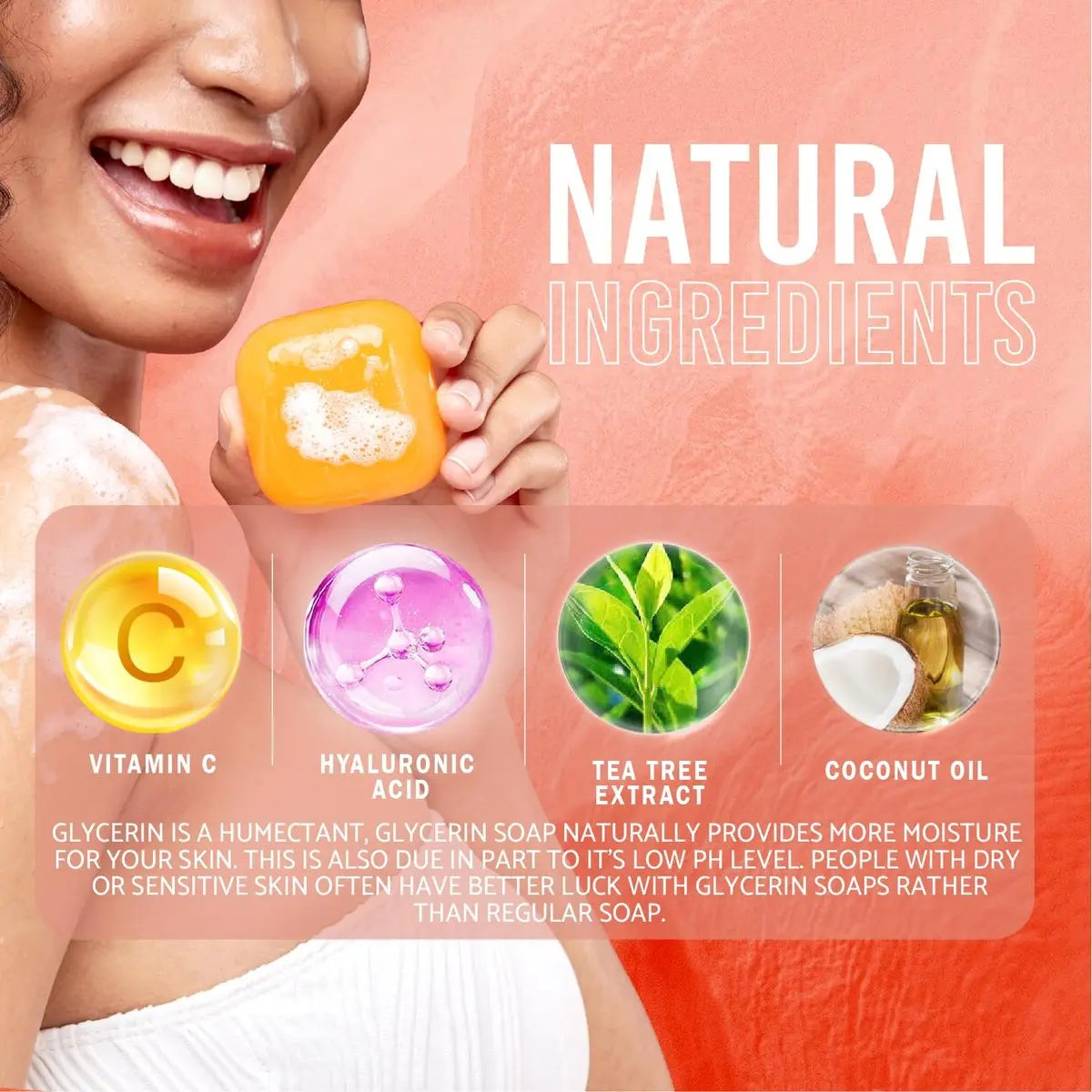 Koji White Pure Kojic Acid Soap - Glycerin Soap Bar for Gentle Skin Brightening & Exfoliation with Tea Tree, Coconut Oil, Hyaluronic Acid & Vitamin C - Vegan, 2.82 oz (Pack of 2) Avelisse