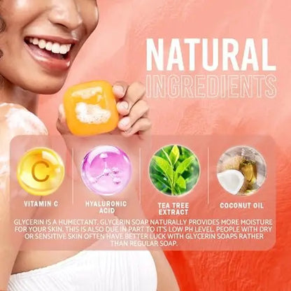 Koji White Pure Kojic Acid Soap - Glycerin Soap Bar for Gentle Skin Brightening & Exfoliation with Tea Tree, Coconut Oil, Hyaluronic Acid & Vitamin C - Vegan, 2.82 oz (Pack of 2) Avelisse