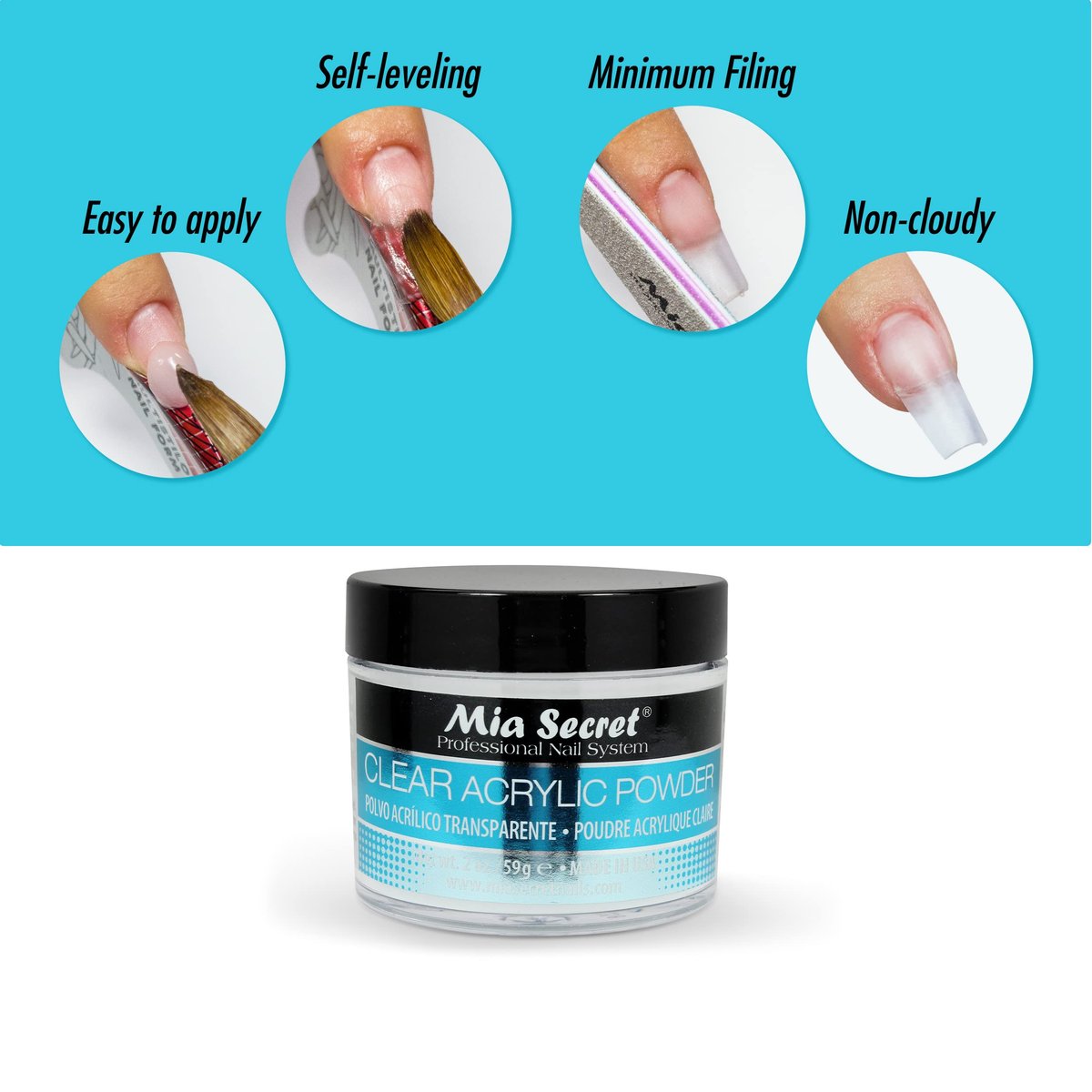 Mia Secret Clear Acrylic Powder 1oz - Professional Nail Acrylic System - görsel 11