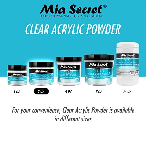 Mia Secret Clear Acrylic Powder - 2 oz Professional Nail Enhancement Avelisse
