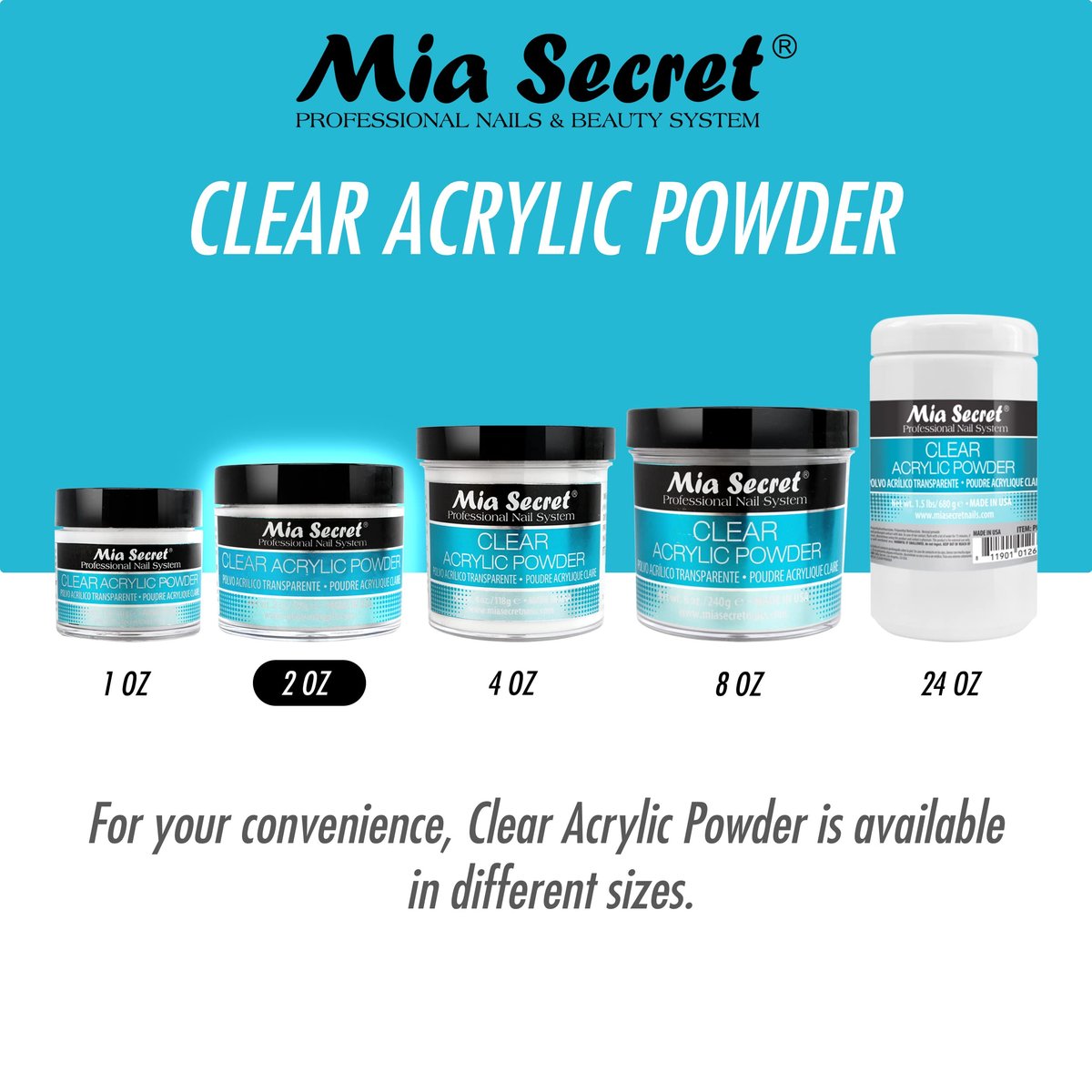 Mia Secret Clear Acrylic Powder 1oz - Professional Nail Acrylic System - görsel 13