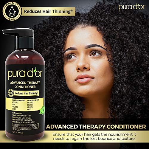 PURA D'OR Advanced Therapy Conditioner – Moisture, Strength, Volume & Texture – No Sulfates – Argan Oil & Biotin – All Hair Types – 16 oz - görsel 10