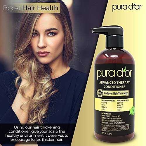 PURA D'OR Advanced Therapy Conditioner – Moisture, Strength, Volume & Texture – No Sulfates – Argan Oil & Biotin – All Hair Types – 16 oz - görsel 4