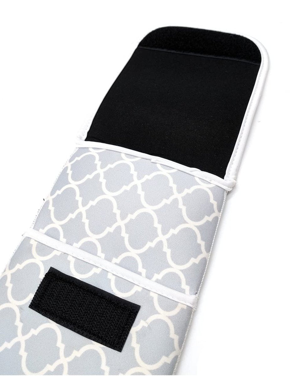 ALEIFLE Women's Heat Resistant Neoprene Curling Iron Holder - Grey Chevron Travel Storage Case for Flat Irons and Curling Wands - görsel 5