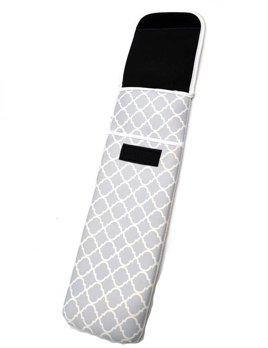 ALEIFLE Women's Heat Resistant Neoprene Curling Iron Holder - Grey Chevron Travel Storage Case for Flat Irons and Curling Wands - görsel 9