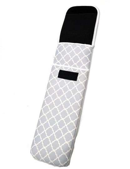 ALEIFLE Women's Heat Resistant Neoprene Curling Iron Holder - Grey Chevron Travel Storage Case for Flat Irons and Curling Wands