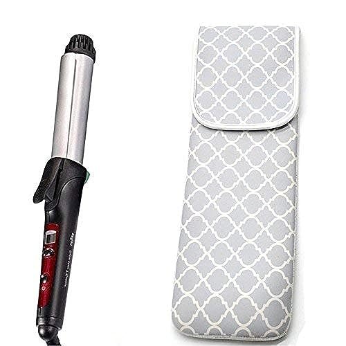 ALEIFLE Women's Heat Resistant Neoprene Curling Iron Holder - Grey Chevron Travel Storage Case for Flat Irons and Curling Wands - görsel 2