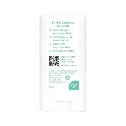 Thinksport Kids SPF 30 Mineral Sunscreen Stick – Safe, Natural, Water Resistant & Reef Safe Sun Protection for Children, 0.64 oz Travel Stick