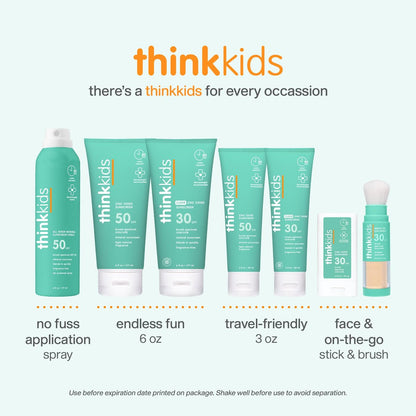 Thinksport Kids SPF 30 Mineral Sunscreen Stick – Safe, Natural, Water Resistant & Reef Safe Sun Protection for Children, 0.64 oz Travel Stick