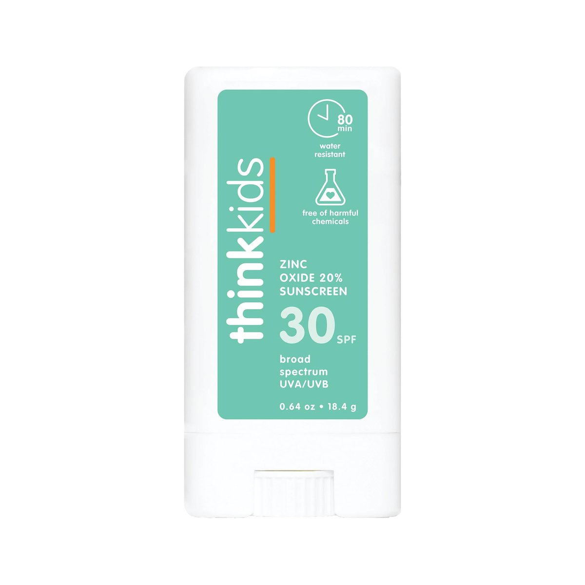 Thinksport Kids SPF 30 Mineral Sunscreen Stick – Safe, Natural, Water Resistant & Reef Safe Sun Protection for Children, 0.64 oz Travel Stick - görsel 2