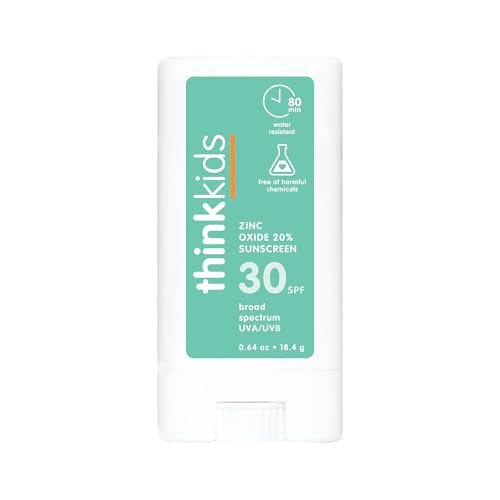 Thinksport Kids SPF 30 Mineral Sunscreen Stick – Safe, Natural, Water Resistant & Reef Safe Sun Protection for Children, 0.64 oz Travel Stick - görsel 1