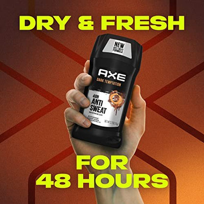 AXE Dark Temptation Antiperspirant Stick for Men – 48-Hour Sweat Protection, All-Day Fresh Scent, 2.7 oz (Pack of 4)