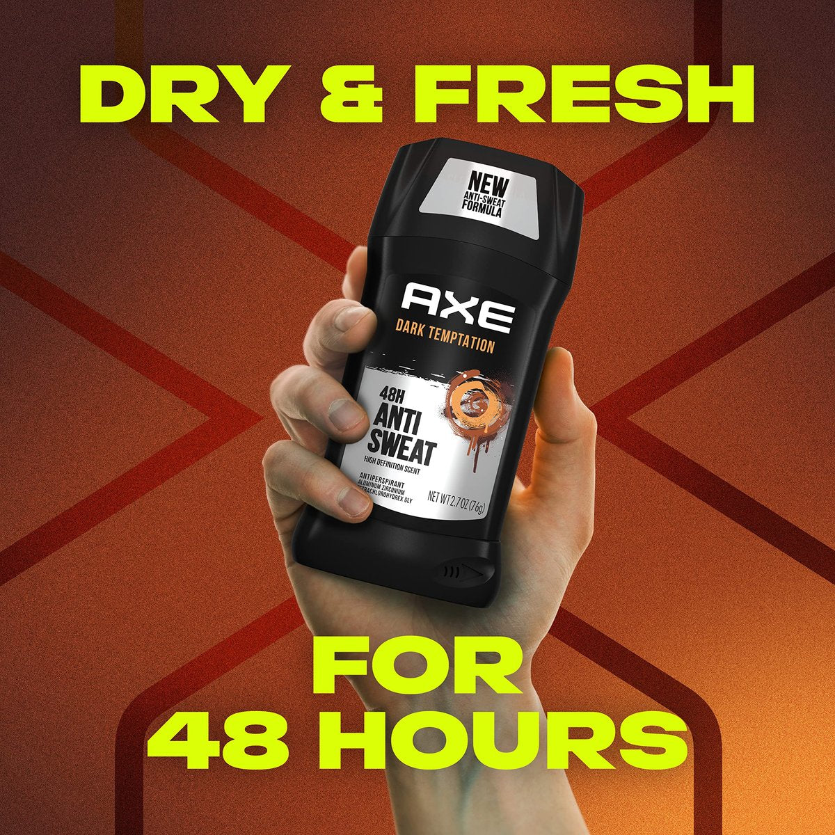 AXE Dark Temptation Antiperspirant Stick for Men – 48-Hour Sweat Protection, All-Day Fresh Scent, 2.7 oz (Pack of 4) - görsel 7