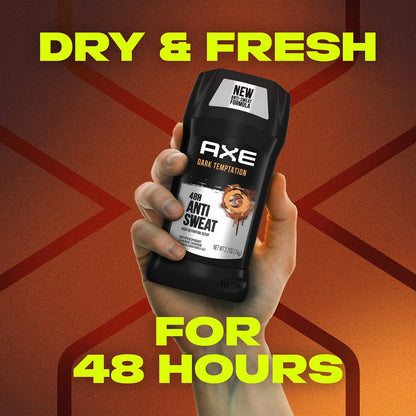 AXE Dark Temptation Antiperspirant Stick for Men – 48-Hour Sweat Protection, All-Day Fresh Scent, 2.7 oz (Pack of 4)