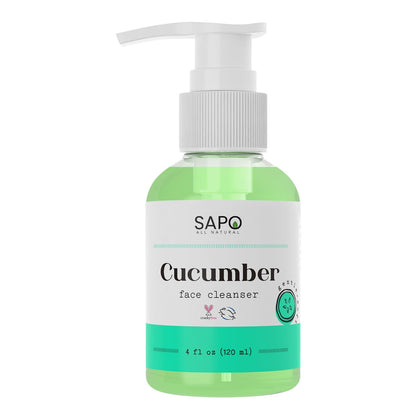 Sapo Cucumber Face Cleanser - Hydrating Gel Face Wash with Aloe Vera & Watercress Extract, Gentle pH-Balanced Daily Facial Cleanser for Sensitive Skin, Sulfate-Free & Paraben-Free, 4 oz Avelisse