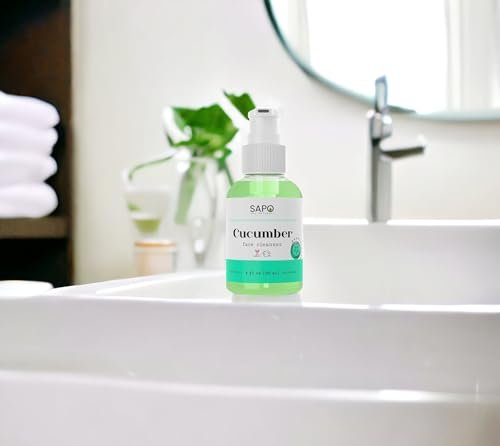 Sapo Cucumber Face Cleanser - Hydrating Gel Face Wash with Aloe Vera & Watercress Extract, Gentle pH-Balanced Daily Facial Cleanser for Sensitive Skin, Sulfate-Free & Paraben-Free, 4 oz Avelisse