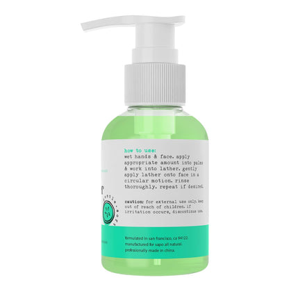 Sapo Cucumber Face Cleanser - Hydrating Gel Face Wash with Aloe Vera & Watercress Extract, Gentle pH-Balanced Daily Facial Cleanser for Sensitive Skin, Sulfate-Free & Paraben-Free, 4 oz Avelisse