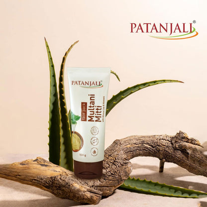 Patanjali Multani Mitti Face Pack with Mineral Clay & Aloe Vera – 100g Each, Pack of 3