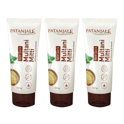 Patanjali Multani Mitti Face Pack with Mineral Clay & Aloe Vera – 100g Each, Pack of 3 - görsel 2