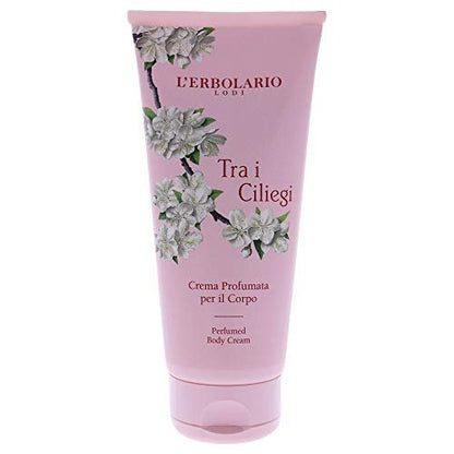 L'Erbolario Perfumed Body Cream - Moisturizing Body Butter with Cherry Extract - Softening Skin Care with Vitamin-Rich Oils - Tra i Ciliegi - 6.7 oz
