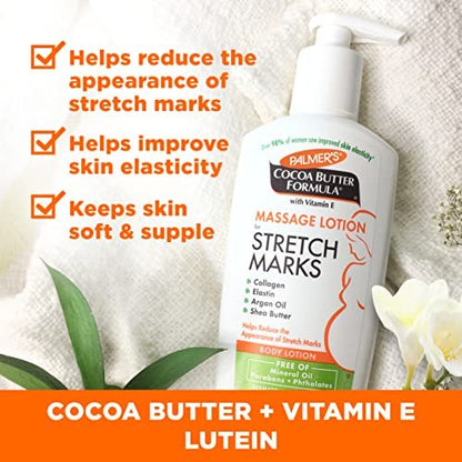 Palmer's Cocoa Butter Formula Pregnancy Skin Care Kit – 4-Piece Full Size Set for Stretch Marks & Scars, Dermatologist Approved, Mom-to-Be Gift Avelisse