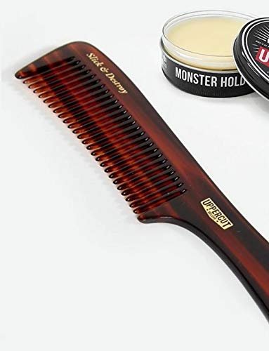 Uppercut Deluxe CT9 Styling Comb – Professional Barber Comb for Medium to Long Hair, Wide Tooth Hair Comb for Men, Plant Cellulose Acetate, Anti Static Grooming Comb