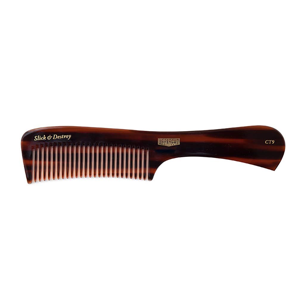 Uppercut Deluxe CT9 Styling Comb – Professional Barber Comb for Medium to Long Hair, Wide Tooth Hair Comb for Men, Plant Cellulose Acetate, Anti Static Grooming Comb - görsel 1