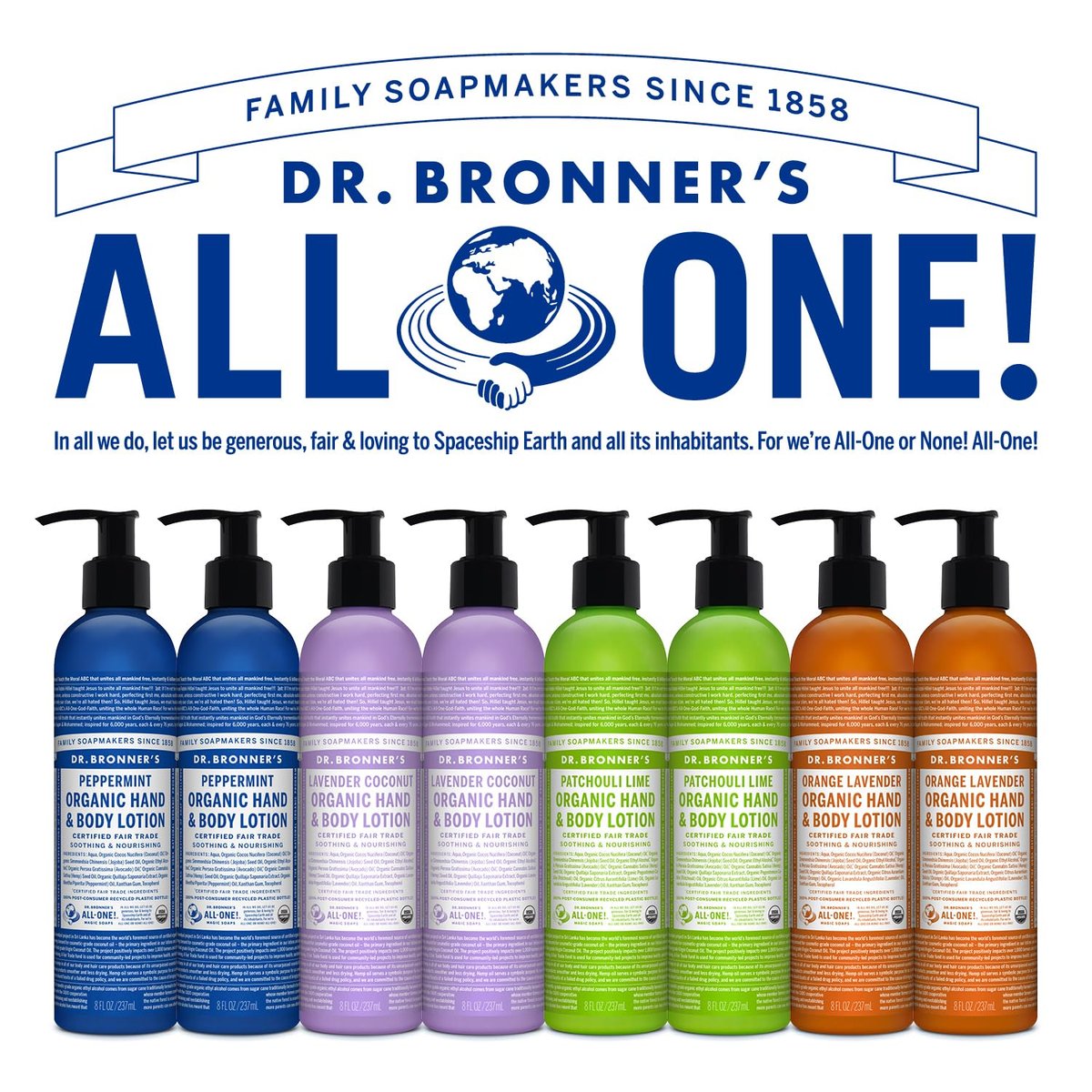 Dr. Bronner's 3-in-1 Orange & Lavender Organic Hand and Body Lotion - 236ml, Fair Trade & Vegan Avelisse