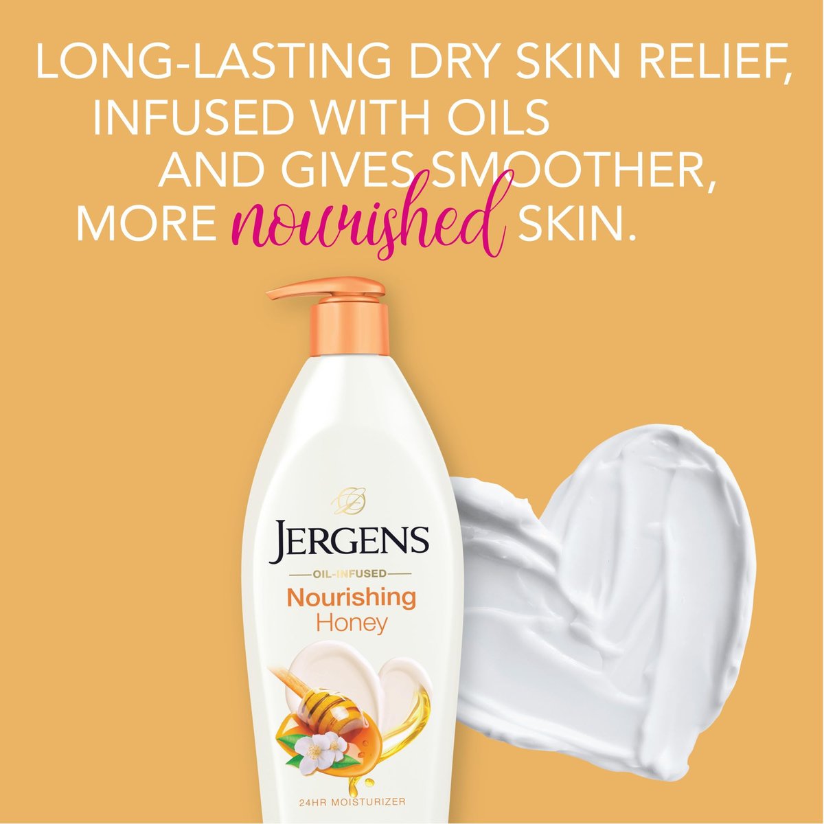 Jergens Nourishing Honey Dry Skin Moisturizer with Illuminating Hydralucence Blend, 16.8 oz (Pack of 4) Avelisse