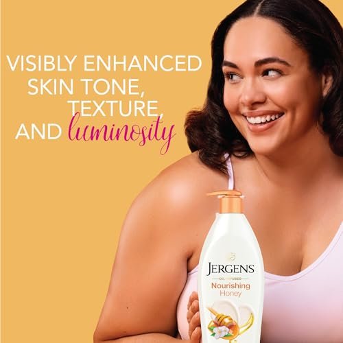 Jergens Nourishing Honey Dry Skin Moisturizer with Illuminating Hydralucence Blend, 16.8 oz (Pack of 4) Avelisse