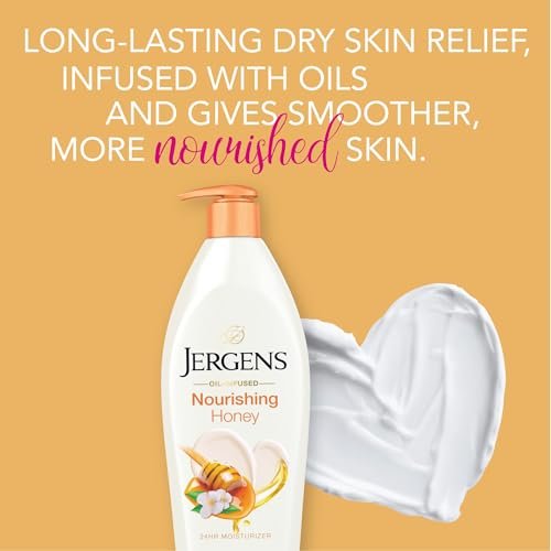 Jergens Nourishing Honey Dry Skin Moisturizer with Illuminating Hydralucence Blend, 16.8 oz (Pack of 4) Avelisse