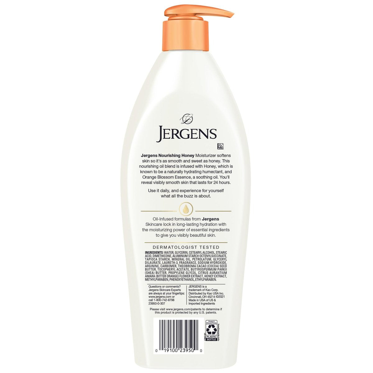 Jergens Nourishing Honey Dry Skin Moisturizer with Illuminating Hydralucence Blend, 16.8 oz (Pack of 4) Avelisse
