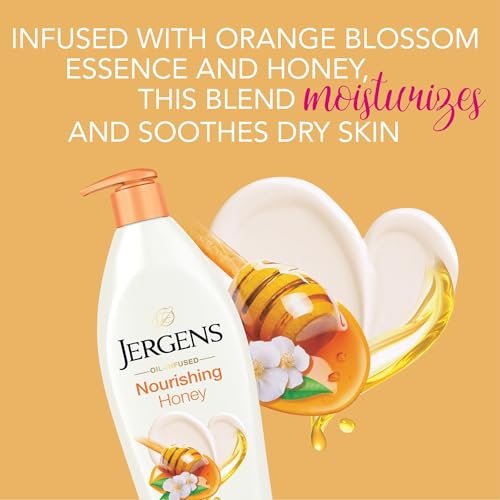 Jergens Nourishing Honey Dry Skin Moisturizer with Illuminating Hydralucence Blend, 16.8 oz (Pack of 4) Avelisse