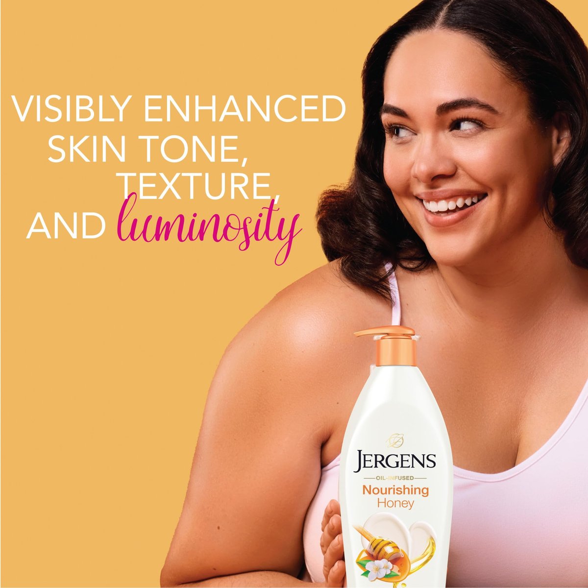 Jergens Nourishing Honey Dry Skin Moisturizer with Illuminating Hydralucence Blend, 16.8 oz (Pack of 4) Avelisse
