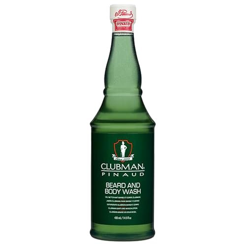 Clubman Pinaud Beard and Body Wash – Refreshing Dual-Purpose Cleanser for Beard and Skin, 14.5 fl oz Avelisse