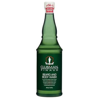 Clubman Pinaud Beard and Body Wash – Refreshing Dual-Purpose Cleanser for Beard and Skin, 14.5 fl oz Avelisse