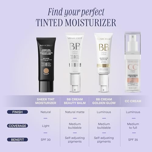 Marcelle BB Cream Golden Glow - Universal Shade Tinted Moisturizer, Skin Enhancer & Illuminator, 1.5 fl oz Avelisse