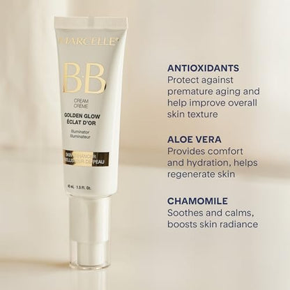 Marcelle BB Cream Golden Glow - Universal Shade Tinted Moisturizer, Skin Enhancer & Illuminator, 1.5 fl oz Avelisse