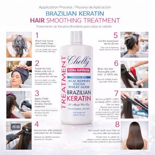Chelly Superior Brazilian Keratin Treatment - Extra Superior Formula, 32 fl oz Avelisse