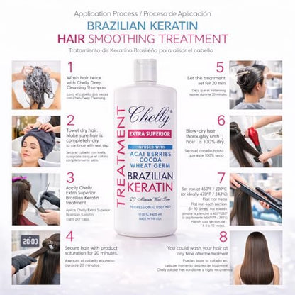 Chelly Superior Brazilian Keratin Treatment - Extra Superior Formula, 32 fl oz Avelisse