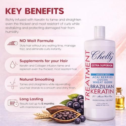 Chelly Superior Brazilian Keratin Treatment - Extra Superior Formula, 32 fl oz Avelisse
