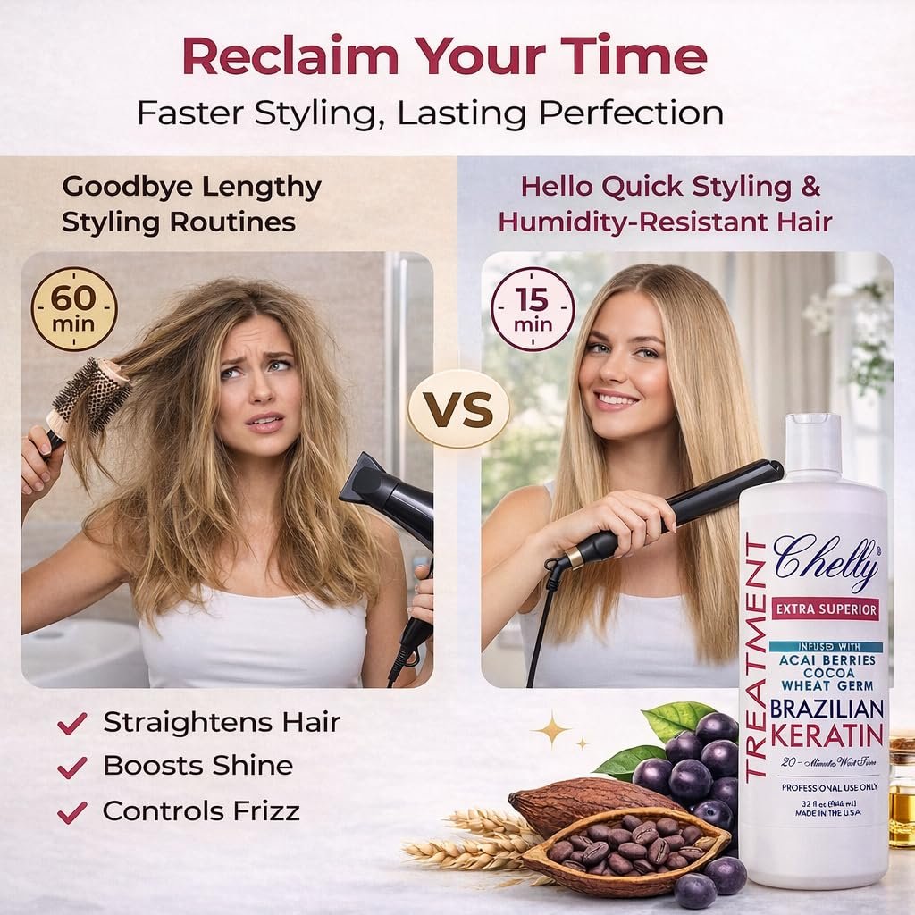 Chelly Superior Brazilian Keratin Treatment - Extra Superior Formula, 32 fl oz Avelisse
