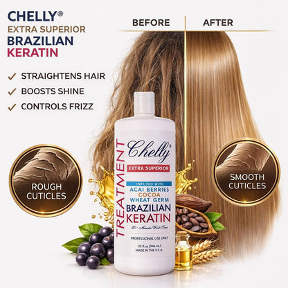 Chelly Superior Brazilian Keratin Treatment - Extra Superior Formula, 32 fl oz Avelisse