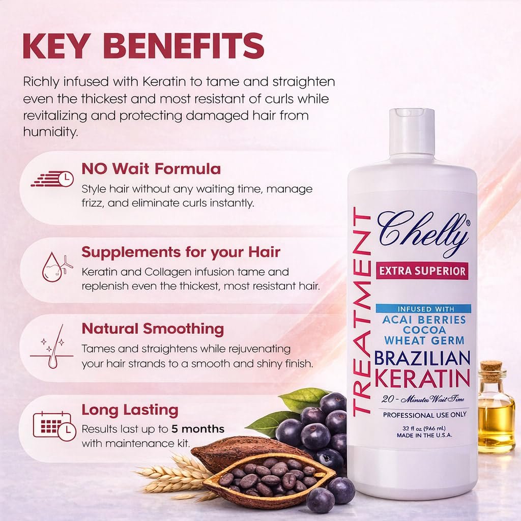 Chelly Superior Brazilian Keratin Treatment - Extra Superior Formula, 32 fl oz Avelisse